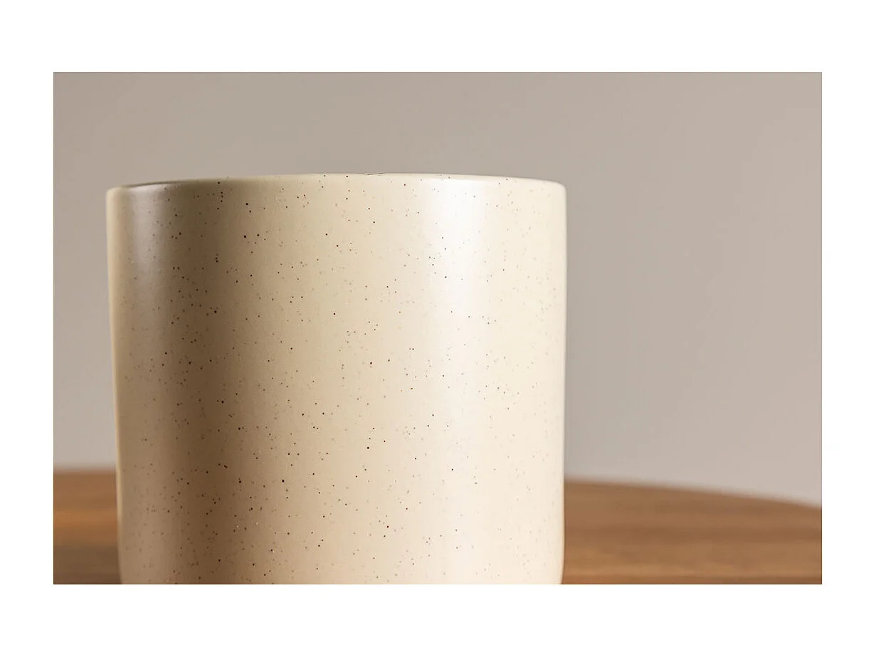 Pot Déco en Céramique "Sane" 11cm Beige & Noir