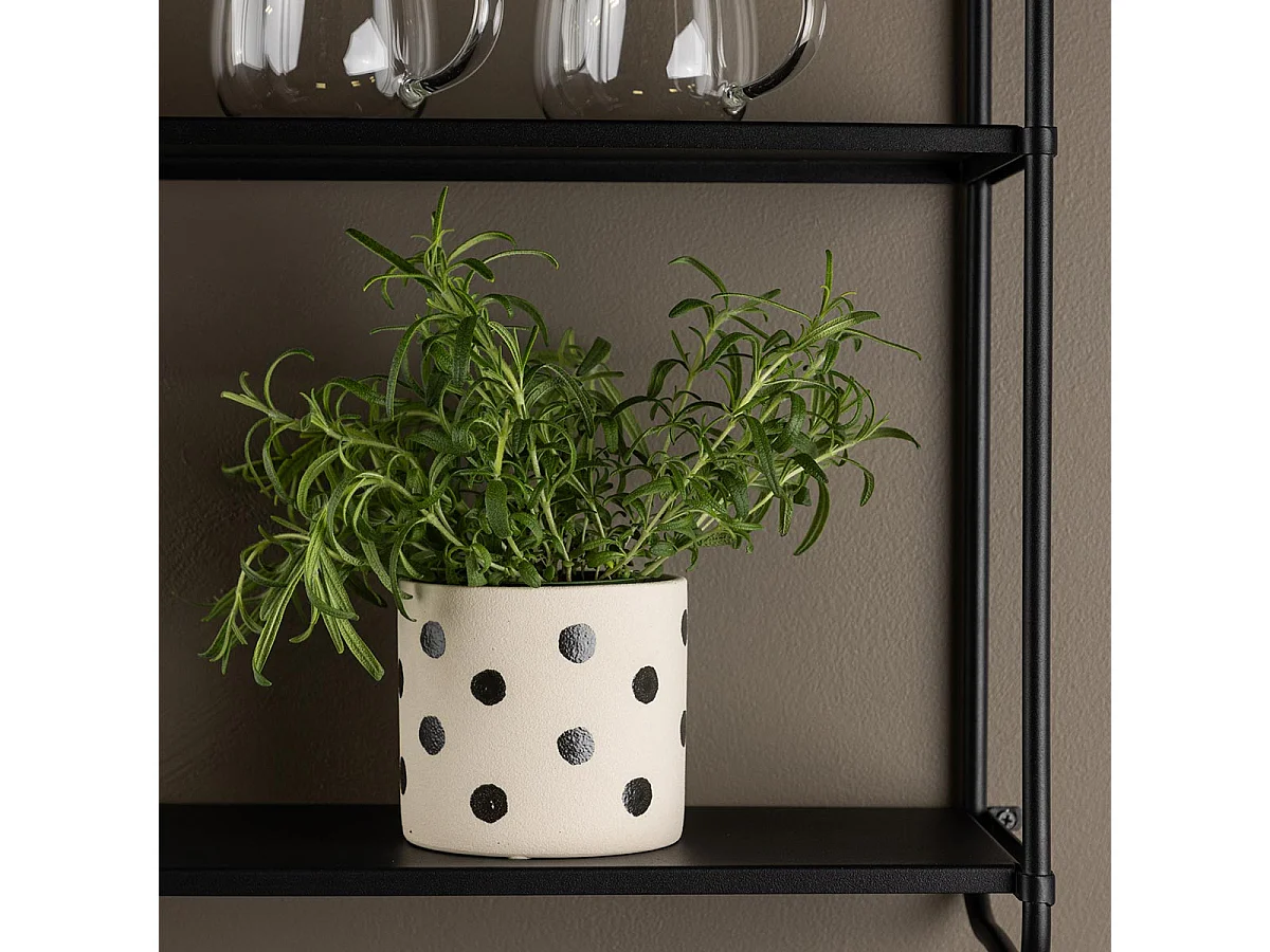 Pot Déco en Céramique "Sane" 11cm Blanc & Noir