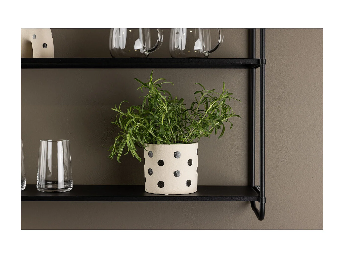 Pot Déco en Céramique "Sane" 11cm Blanc & Noir