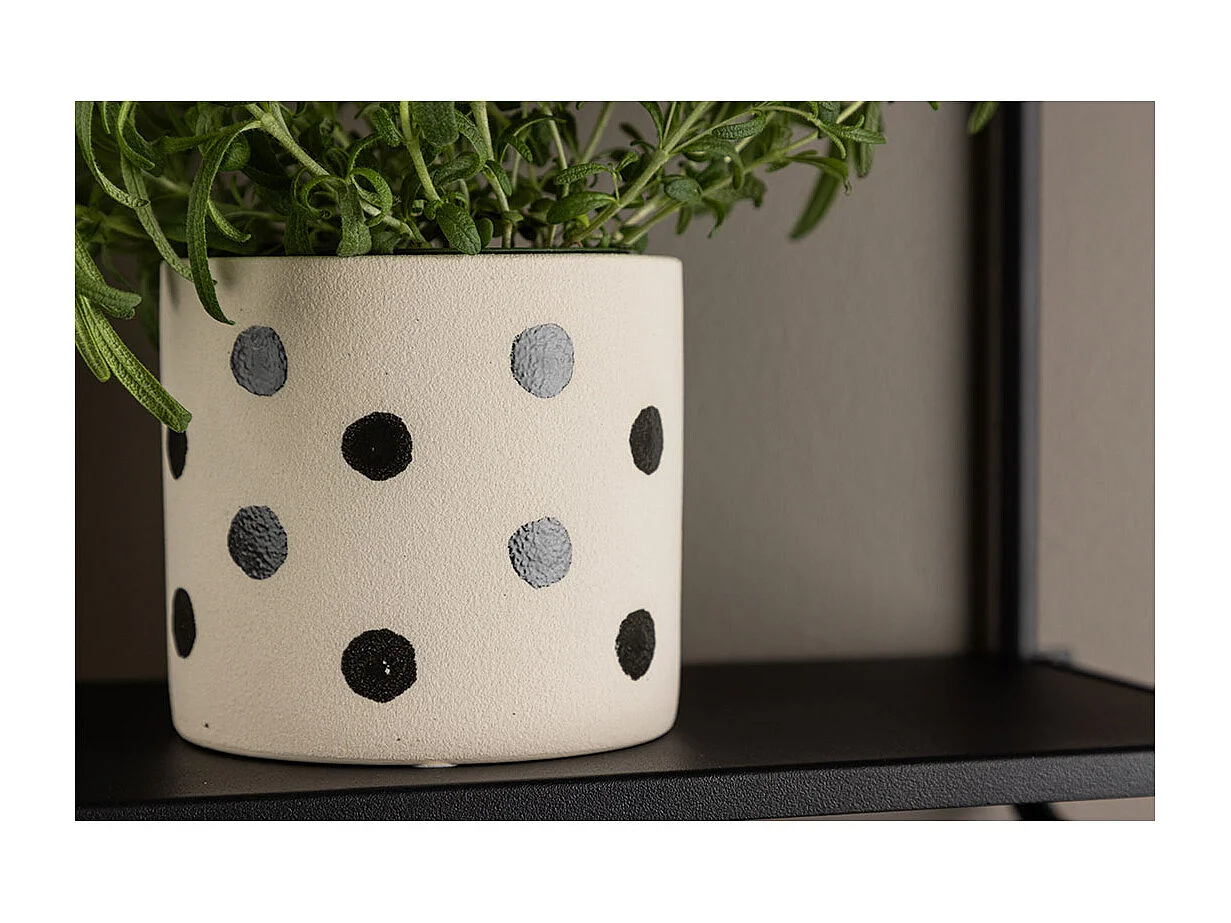 Pot Déco en Céramique "Sane" 11cm Blanc & Noir