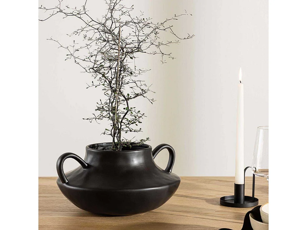 Holda Blumentopf schwarz.