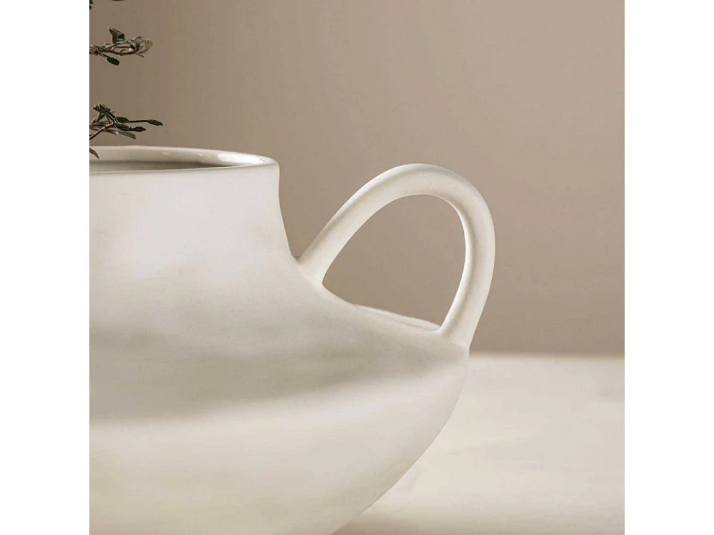 Pot Design en Céramique "Holda" 31cm Blanc Cassé