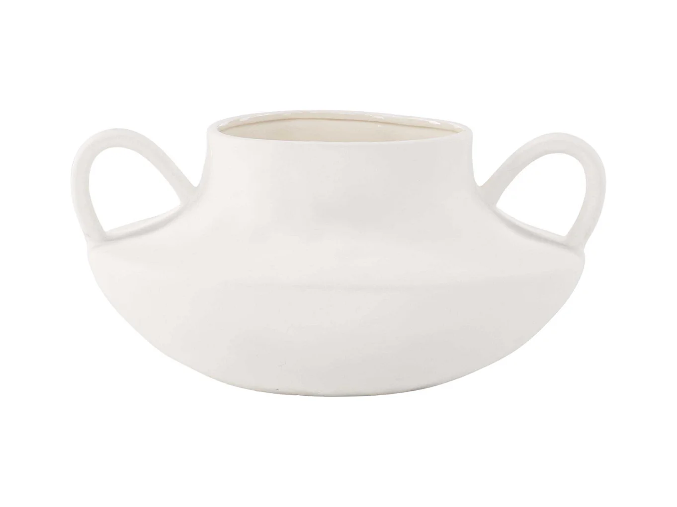 Pot Design en Céramique "Holda" 31cm Blanc Cassé