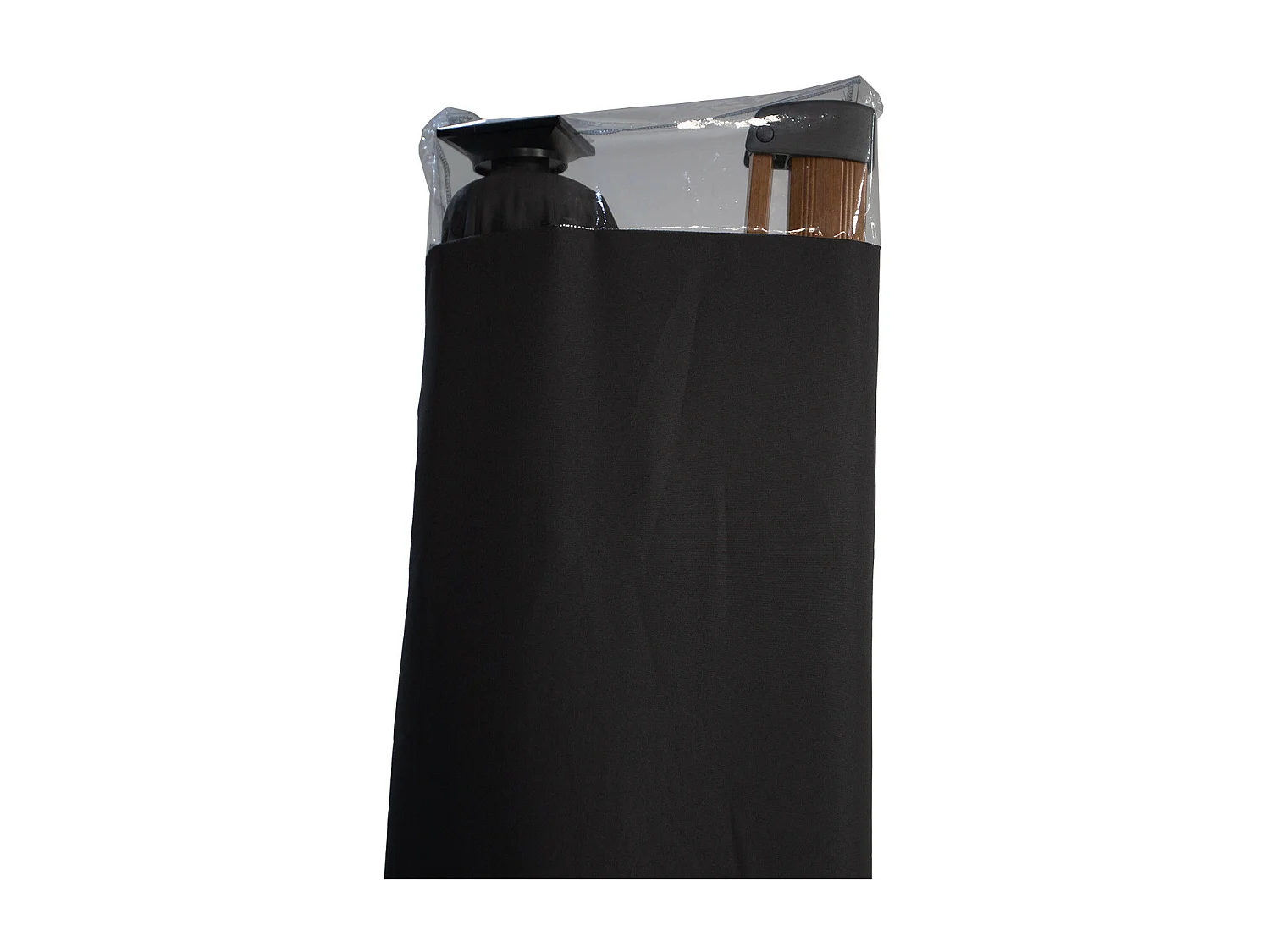 Parasol déporté LED 3x4m rectangle en aluminium housse incluse- rotatif 360° - Bois / Anthracite - OPERA