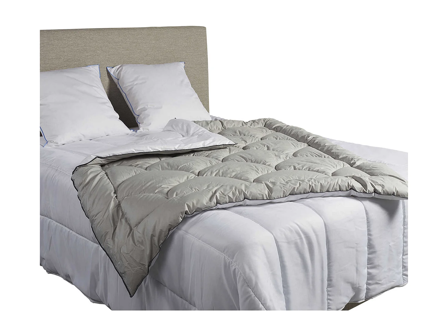 Édredon gonflant bicolore blanc-gris Terre de Nuit 140x150