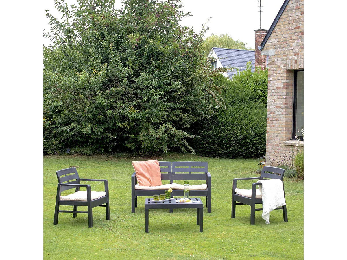 Salon bas en polypropylène Gris JAVA