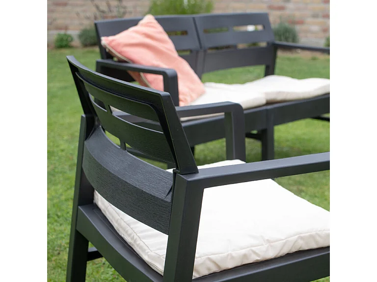 Salon bas en polypropylène Gris JAVA