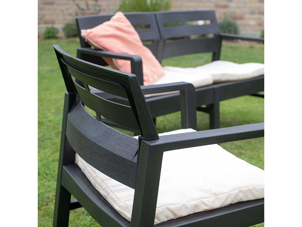 Salon bas en polypropylène Gris JAVA