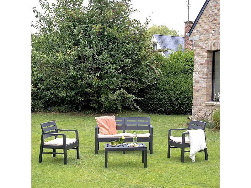 Salon bas en polypropylène Gris JAVA