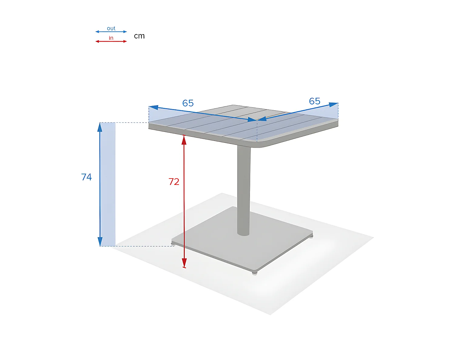 Table carrée extérieure 2 places Phuket vert olive Hespéride