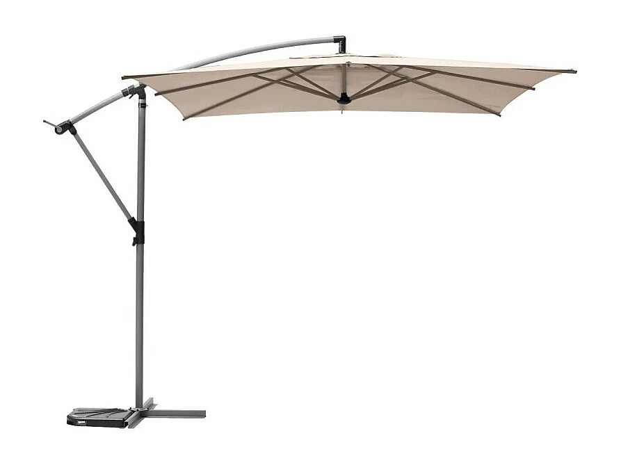 Parasol décentré carré Manoa blé Hespéride