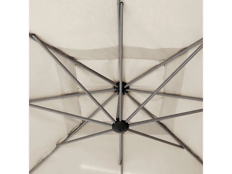 Parasol décentré carré Manoa blé Hespéride