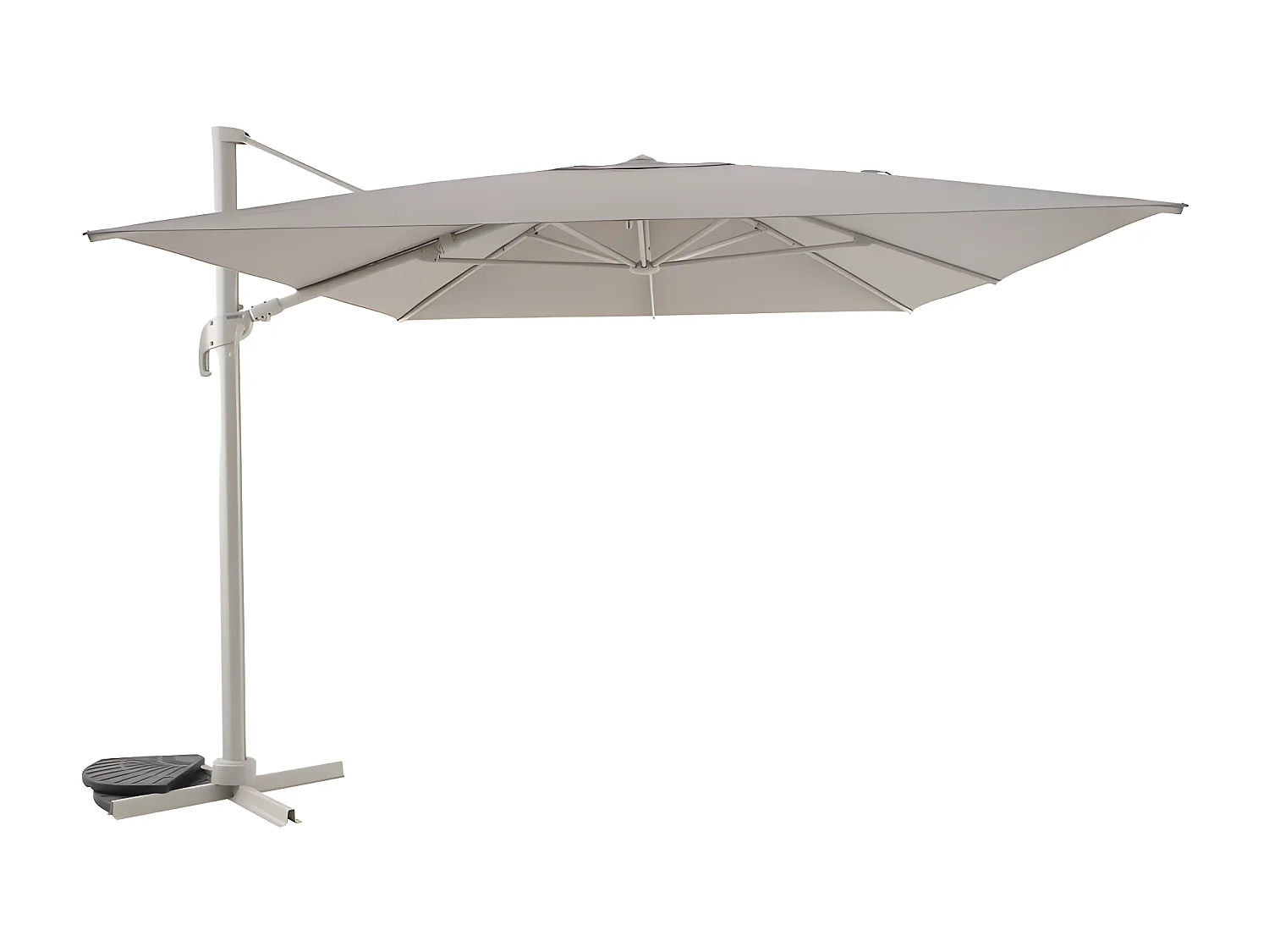 Parasol décentré Melhia 4x3 m oléfine argile/lin Hespéride