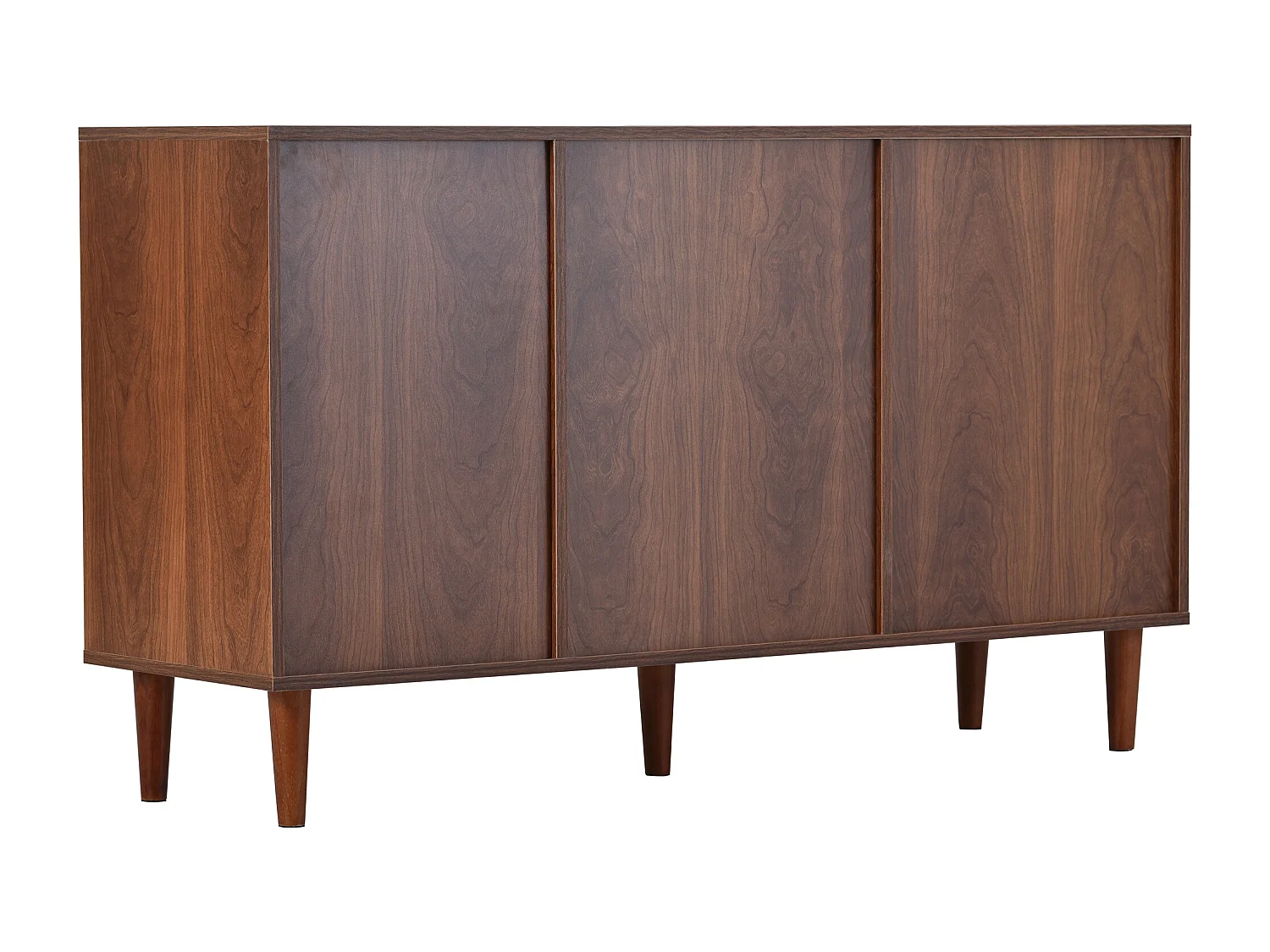 Buffet 130x75,5x40 cm avec insert en rotin - avec 3 portes et 2tiroirs irréguliers - naturel