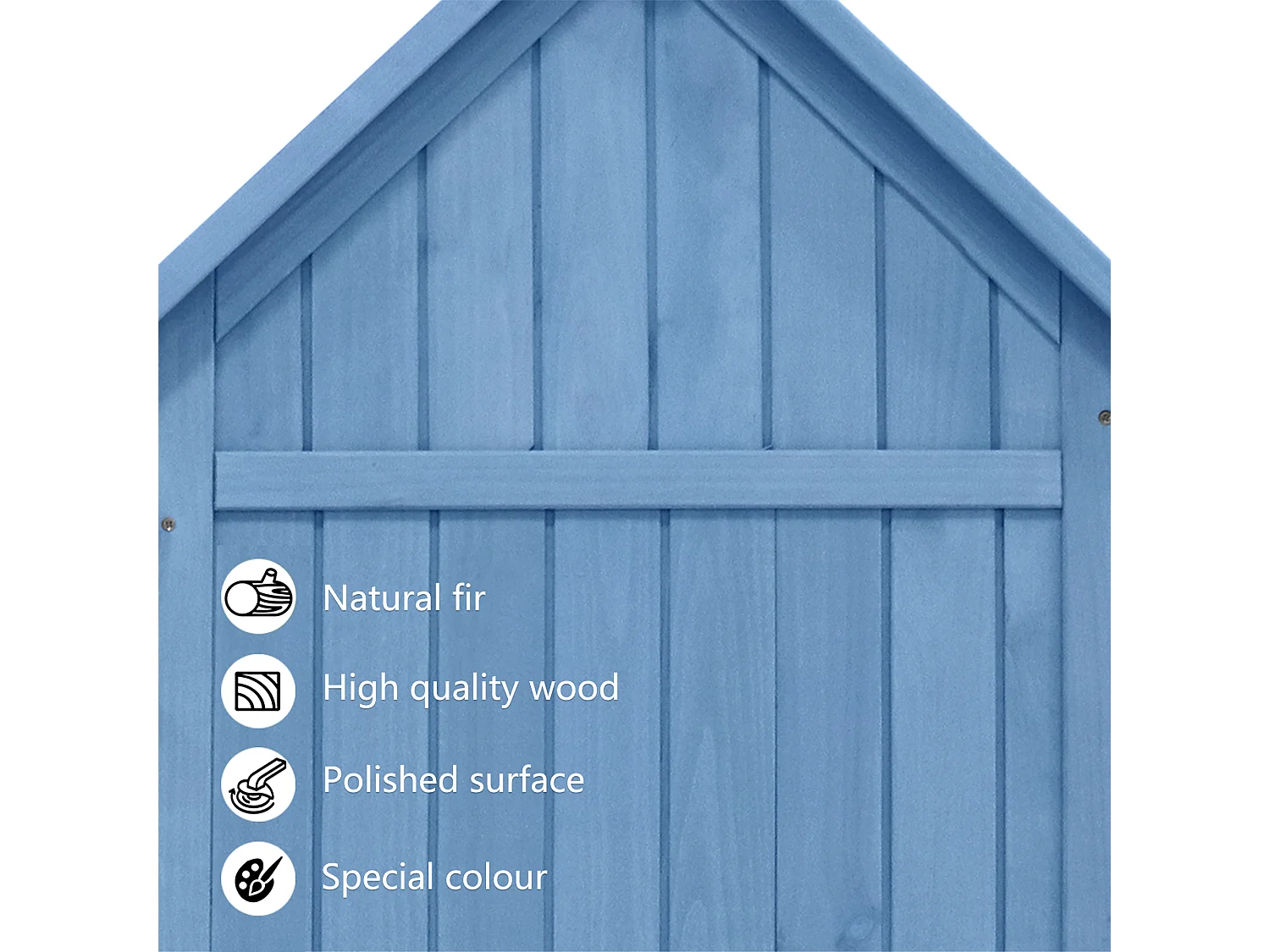 Abri de jardin pour les outiles résistant aux intempéries, bois - toit PVC - bleu