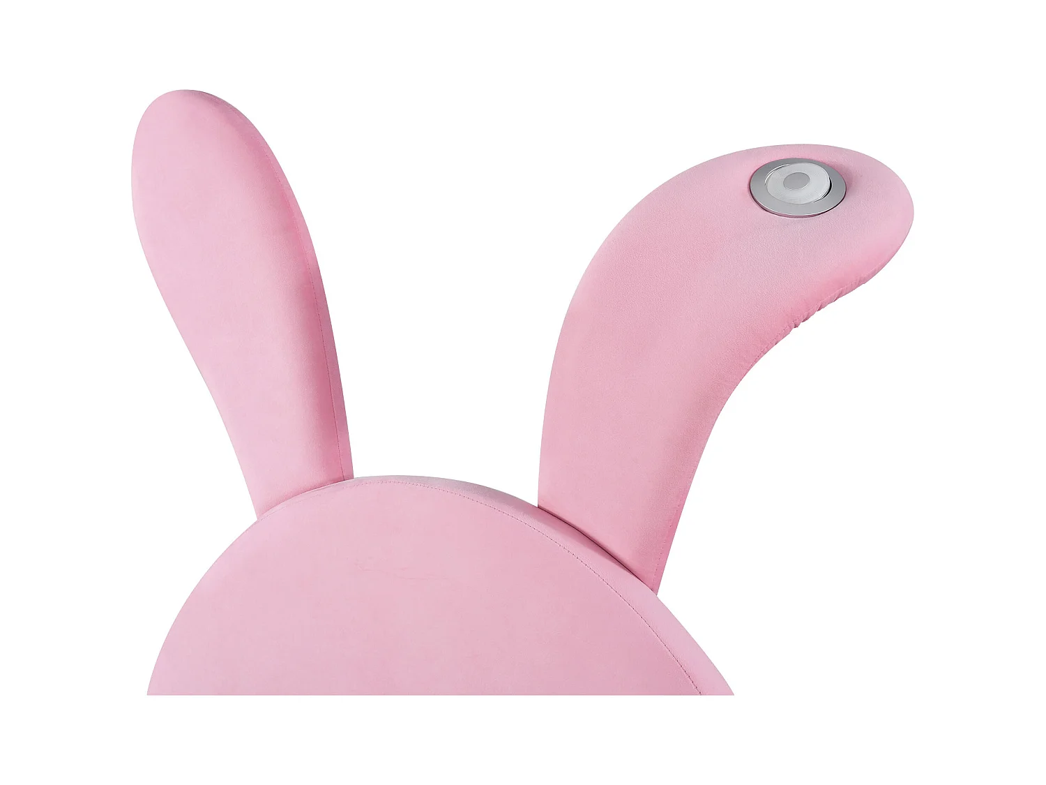 Kinderbett 90 x 200 cm – rosa Samt – mit LED-Beleuchtung und 2 Hockern – verstellbares Kopfteil