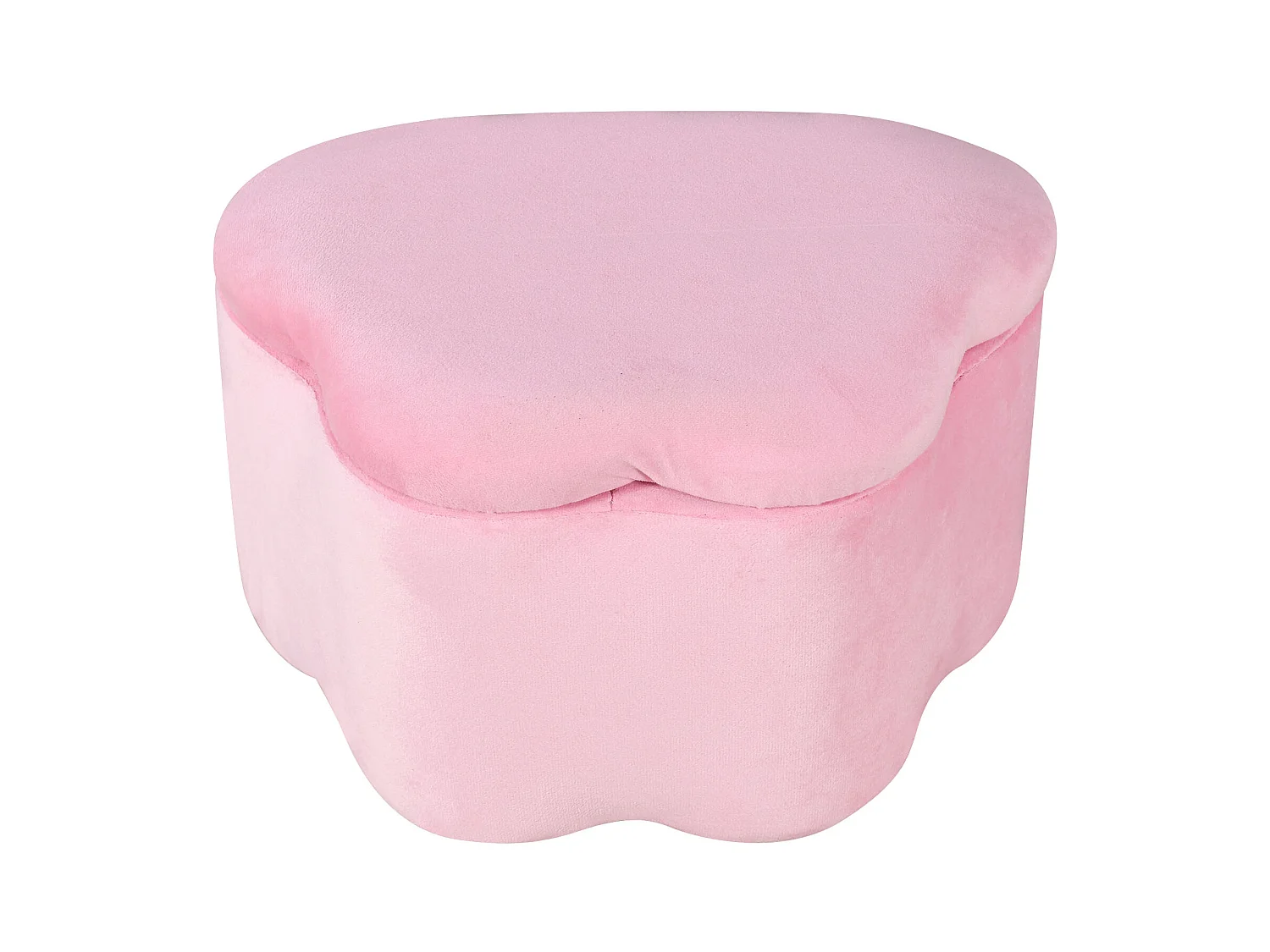 Kinderbett 90 x 200 cm – rosa Samt – mit LED-Beleuchtung und 2 Hockern – verstellbares Kopfteil