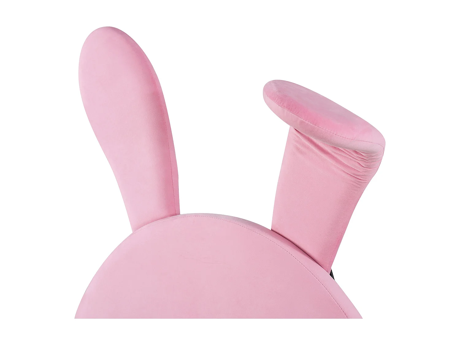 Lit simple 90x200 cm lit enfant avec 2 tabourets, LED, oreilles de lapin- velours rose - sans matelas