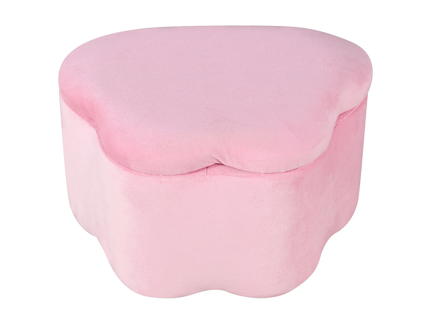 Lit simple 90x200 cm lit enfant avec 2 tabourets, LED, oreilles de lapin- velours rose - sans matelas