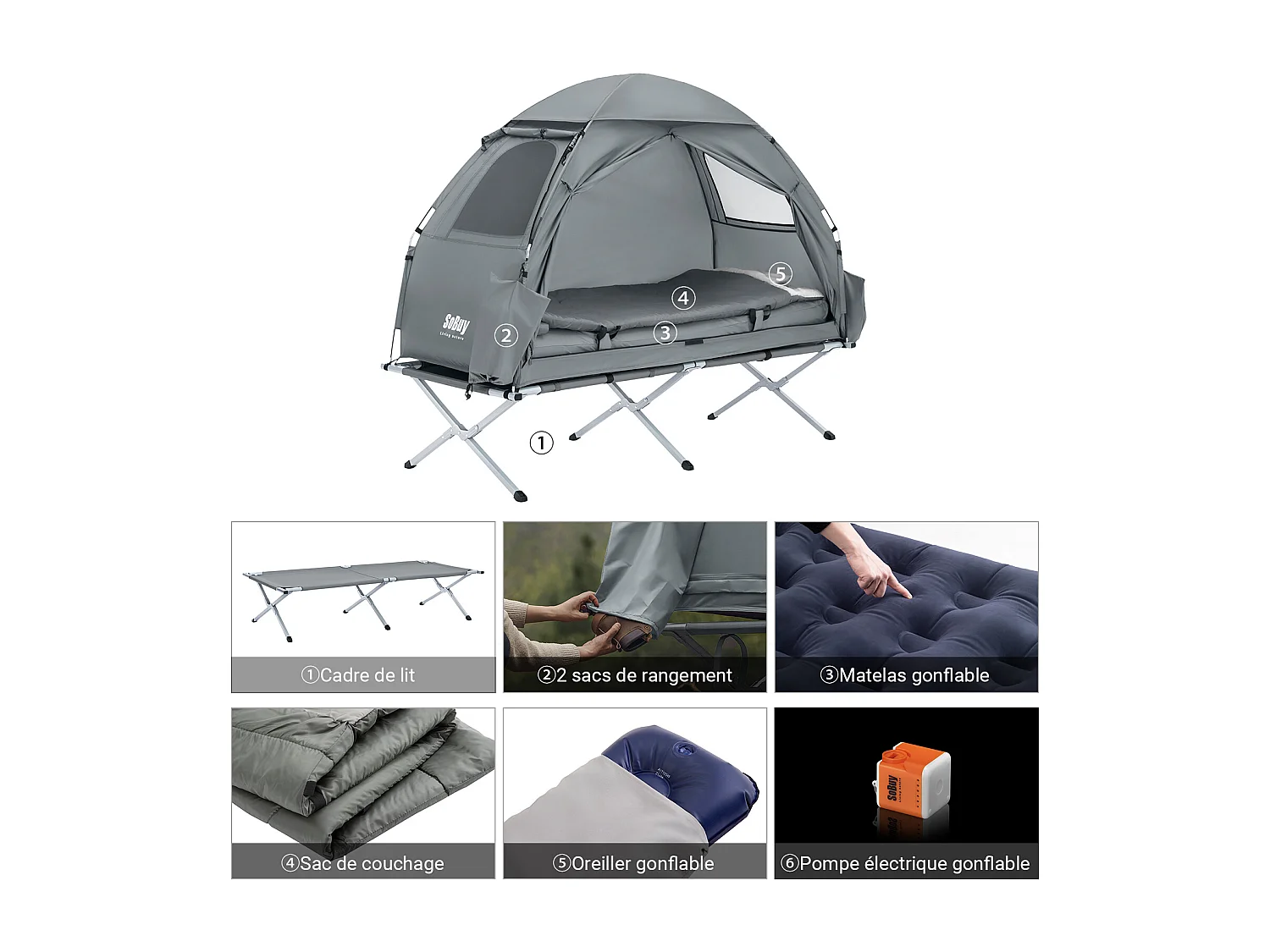 Tienda De Campaña Flotante Colchon Inflable OGS32-HG SoBuy