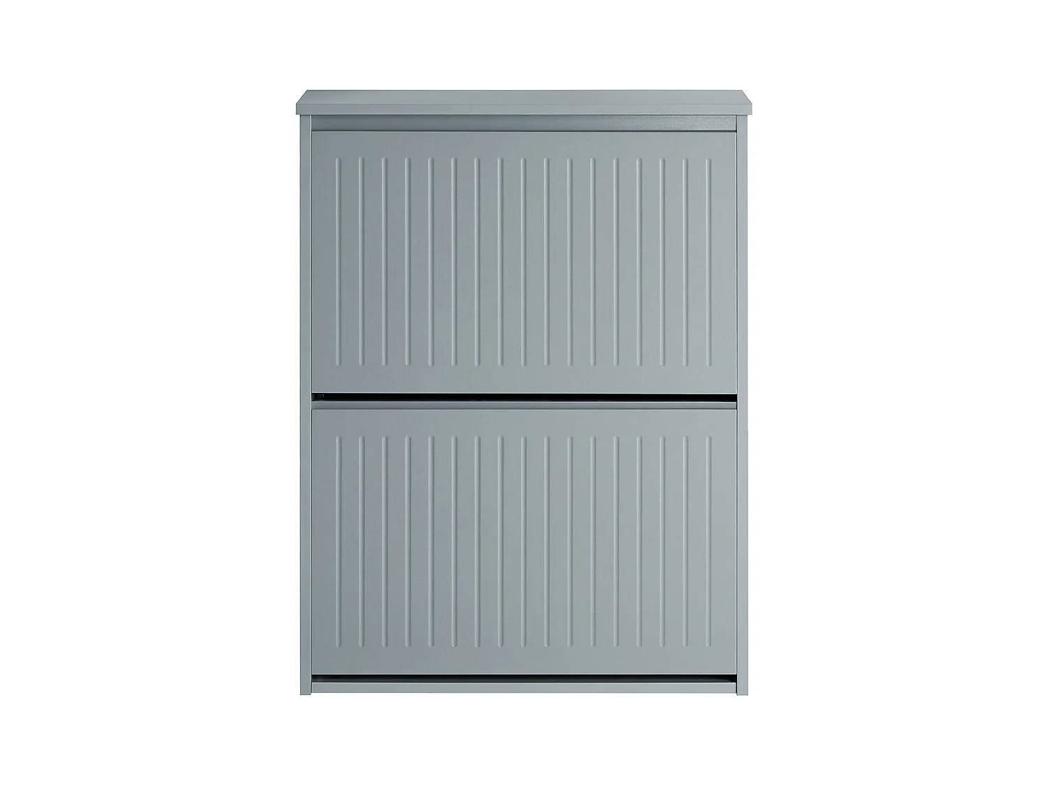 SoBuy Meuble à Chaussures Meuble d'entrée Meuble de Rangement à Chaussures avec 2 Abattants pour Petite Entrée Couloir, Gris, LPH 61x26x81 cm, FSR165-K-HG