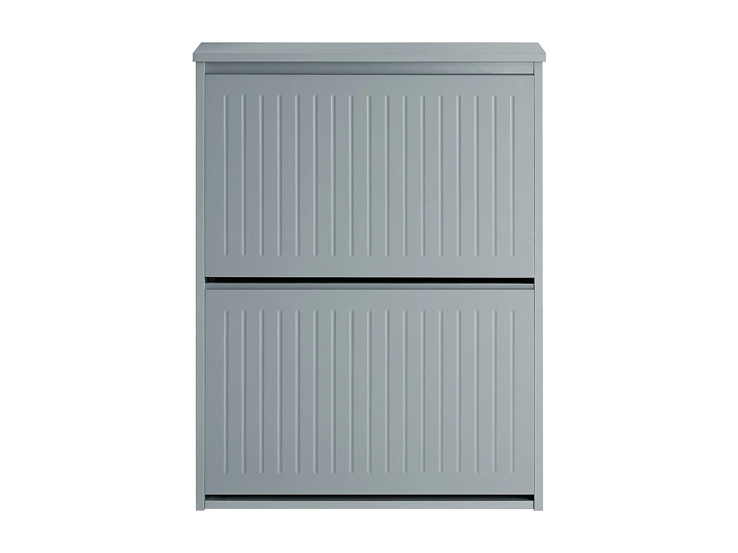 SoBuy Meuble à Chaussures Meuble d'entrée Meuble de Rangement à Chaussures avec 2 Abattants pour Petite Entrée Couloir, Gris, LPH 61x26x81 cm, FSR165-K-HG