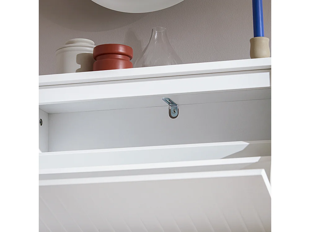 SoBuy Meuble à Chaussures Meuble d'entrée Meuble de Rangement à Chaussures avec 2 Abattants pour Petite Entrée Couloir, Gris, LPH 61x26x81 cm, FSR165-K-HG