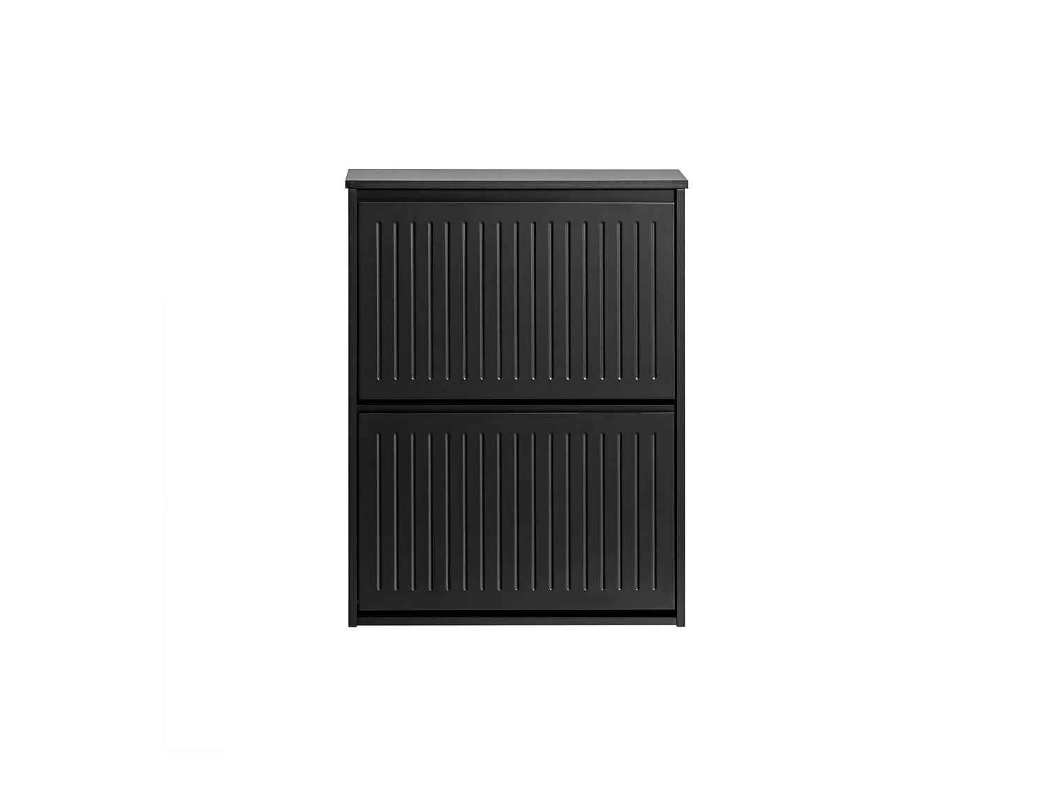 SoBuy Meuble à Chaussures Meuble d'entrée Meuble de Rangement à Chaussures avec 2 Abattants pour Petite Entrée Couloir, Noir, LPH 61x26x81 cm, FSR165-K-SCH