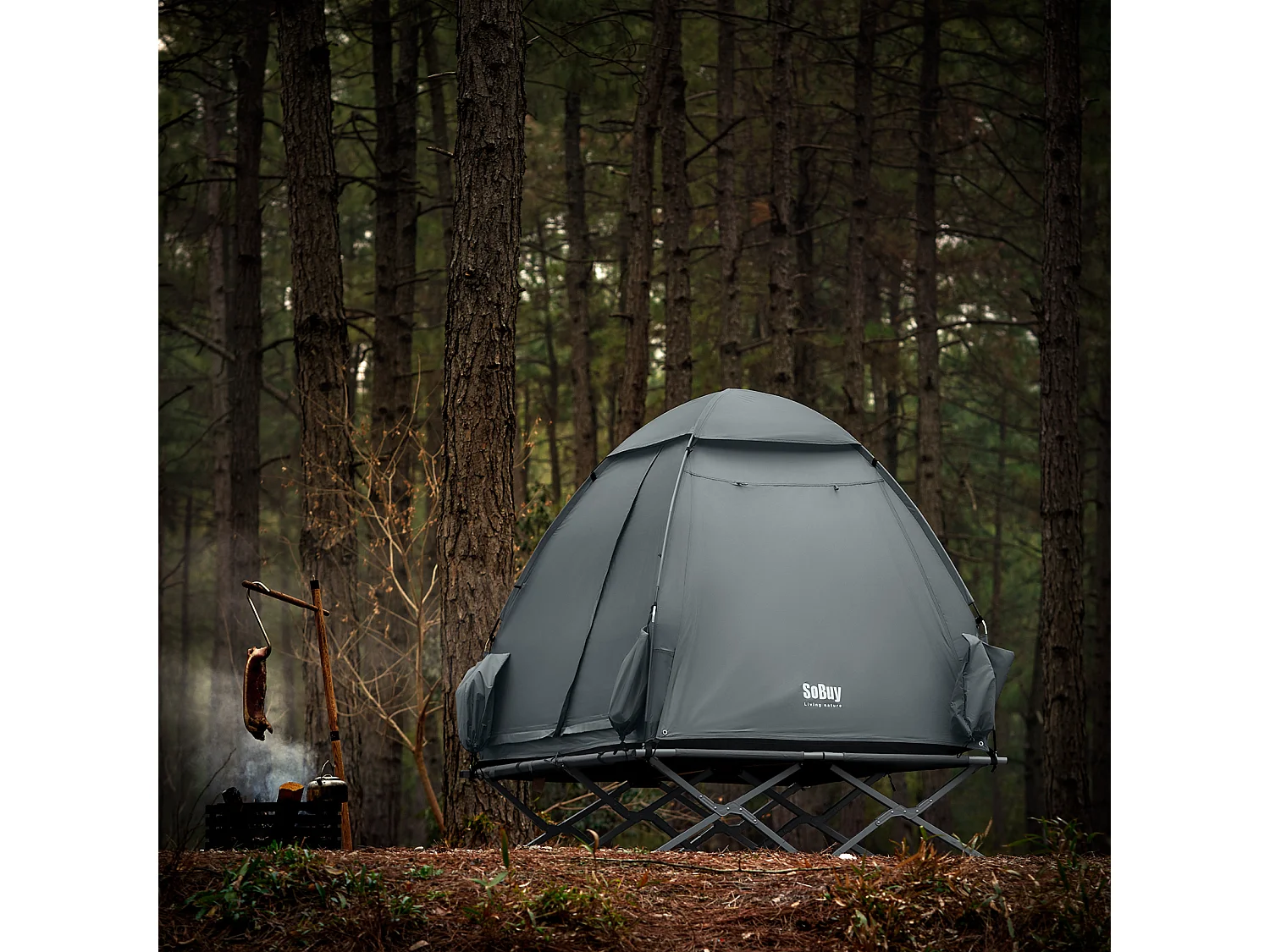 SoBuy Cama de acampamento, cama de camping, Estanislau OGS32-L-HG