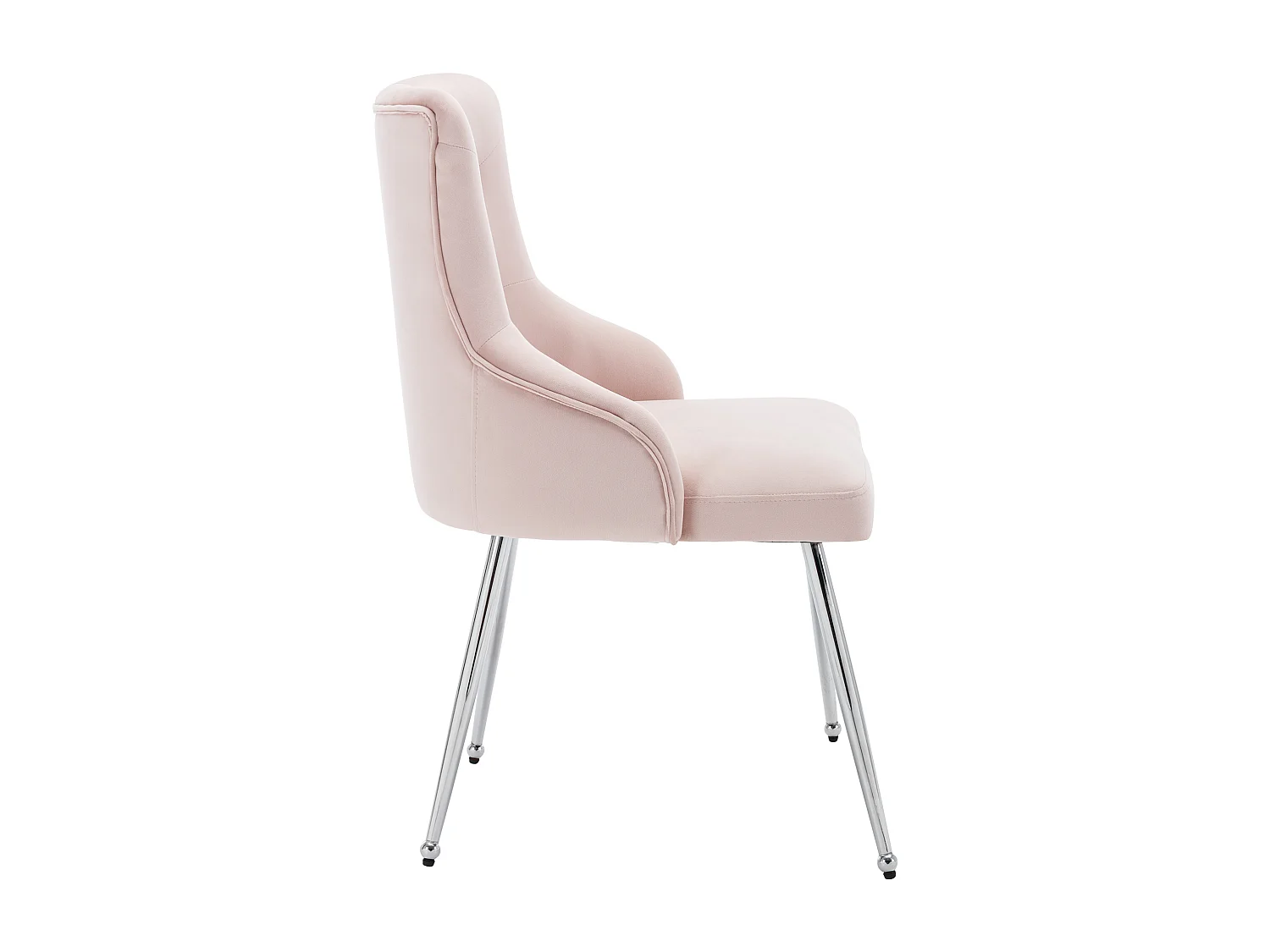 Lot de 6 Chaises rembourrées en velours avec coussin - Rose