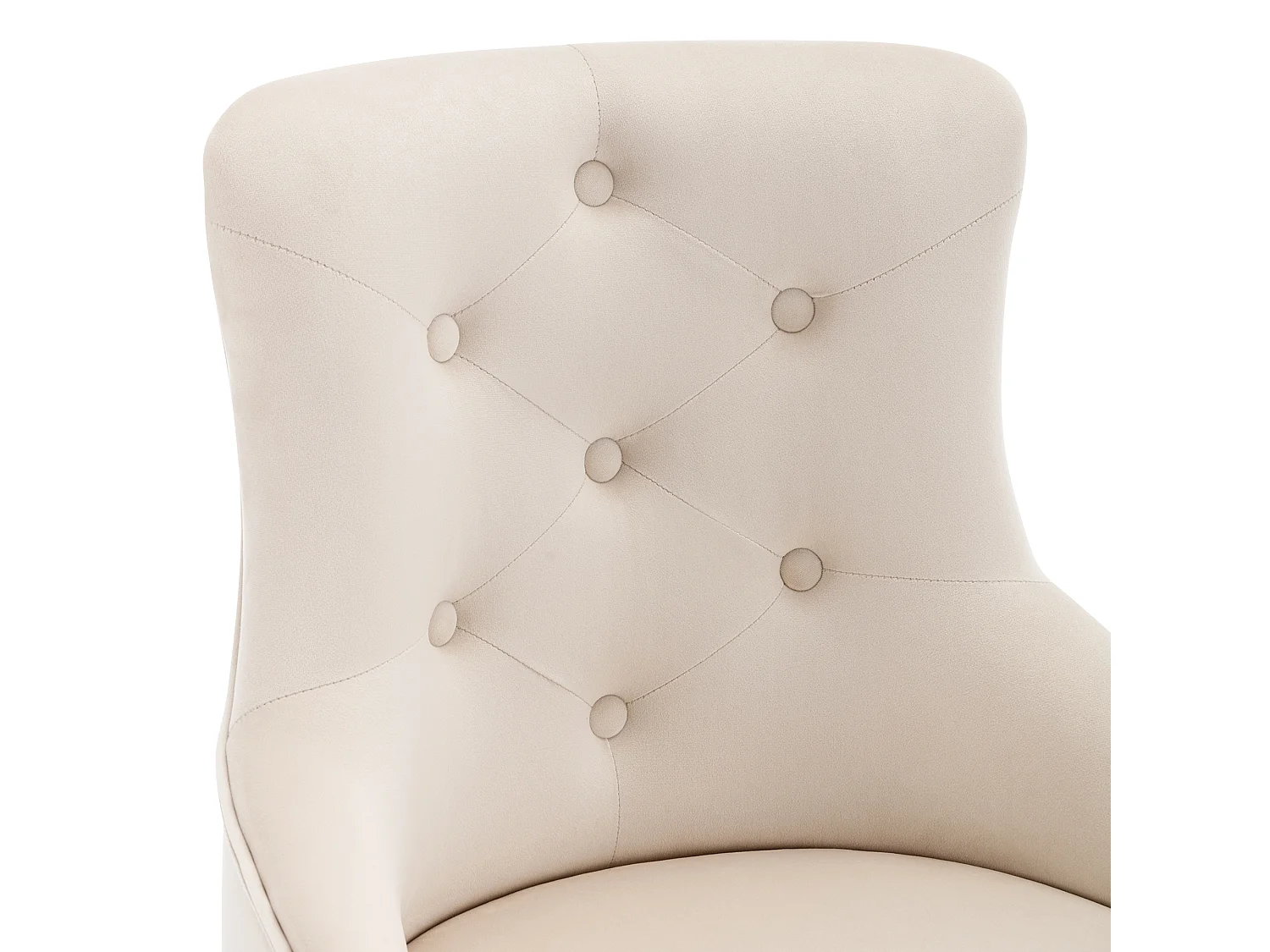 Lot de 4 Chaises rembourrées en velours avec coussin - Beige