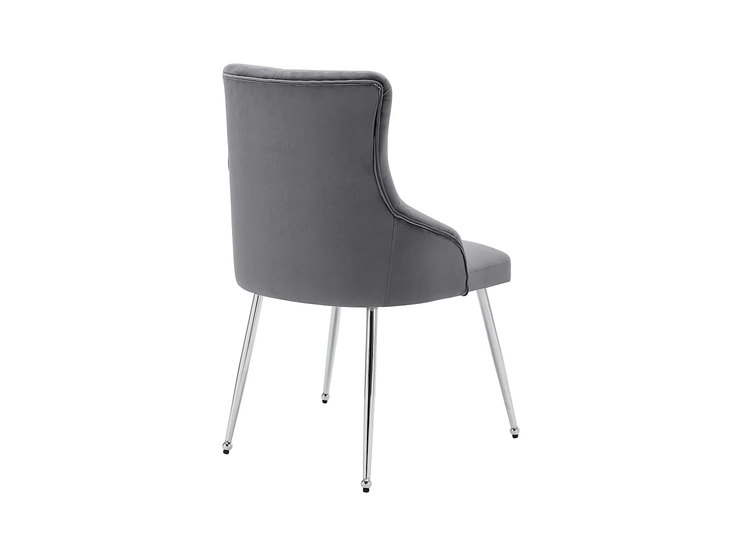 Lot de 6 Chaises rembourrées en velours avec coussin - Gris