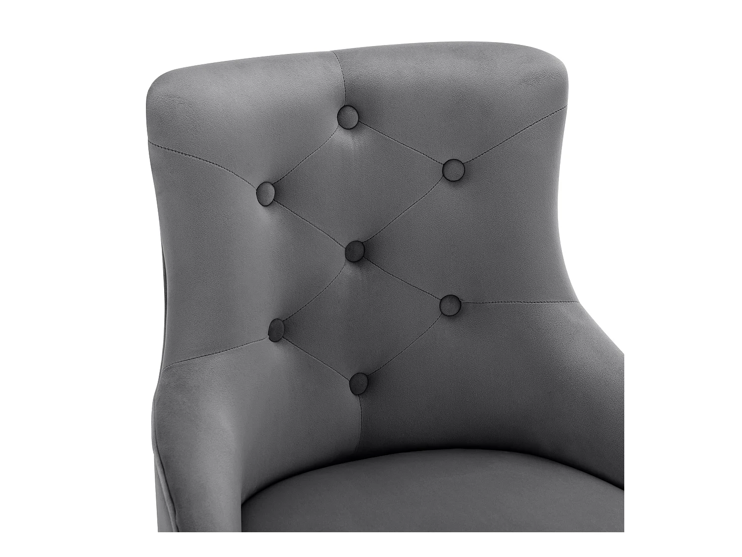 Lot de 6 Chaises rembourrées en velours avec coussin - Gris