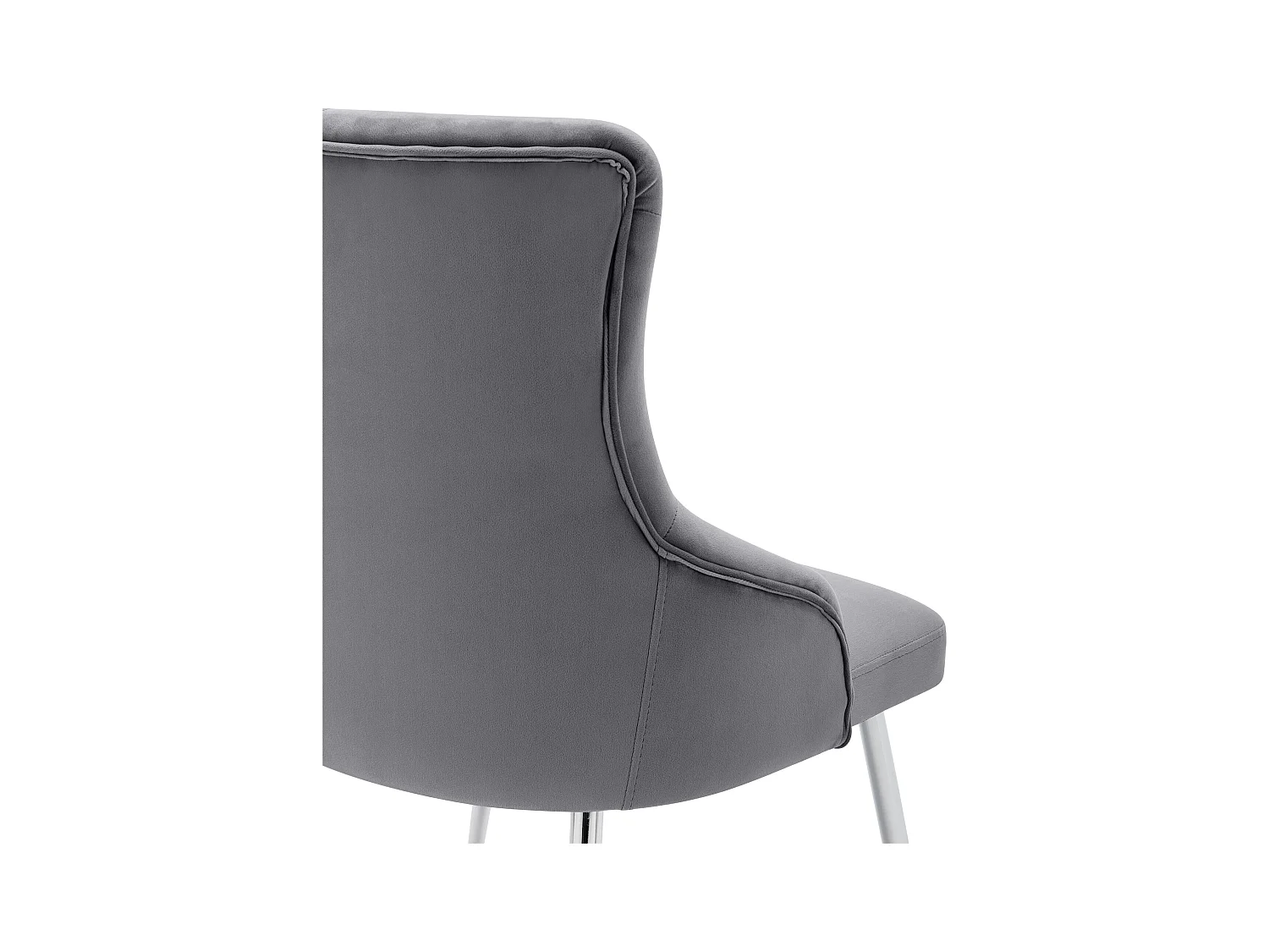 Lot de 6 Chaises rembourrées en velours avec coussin - Gris