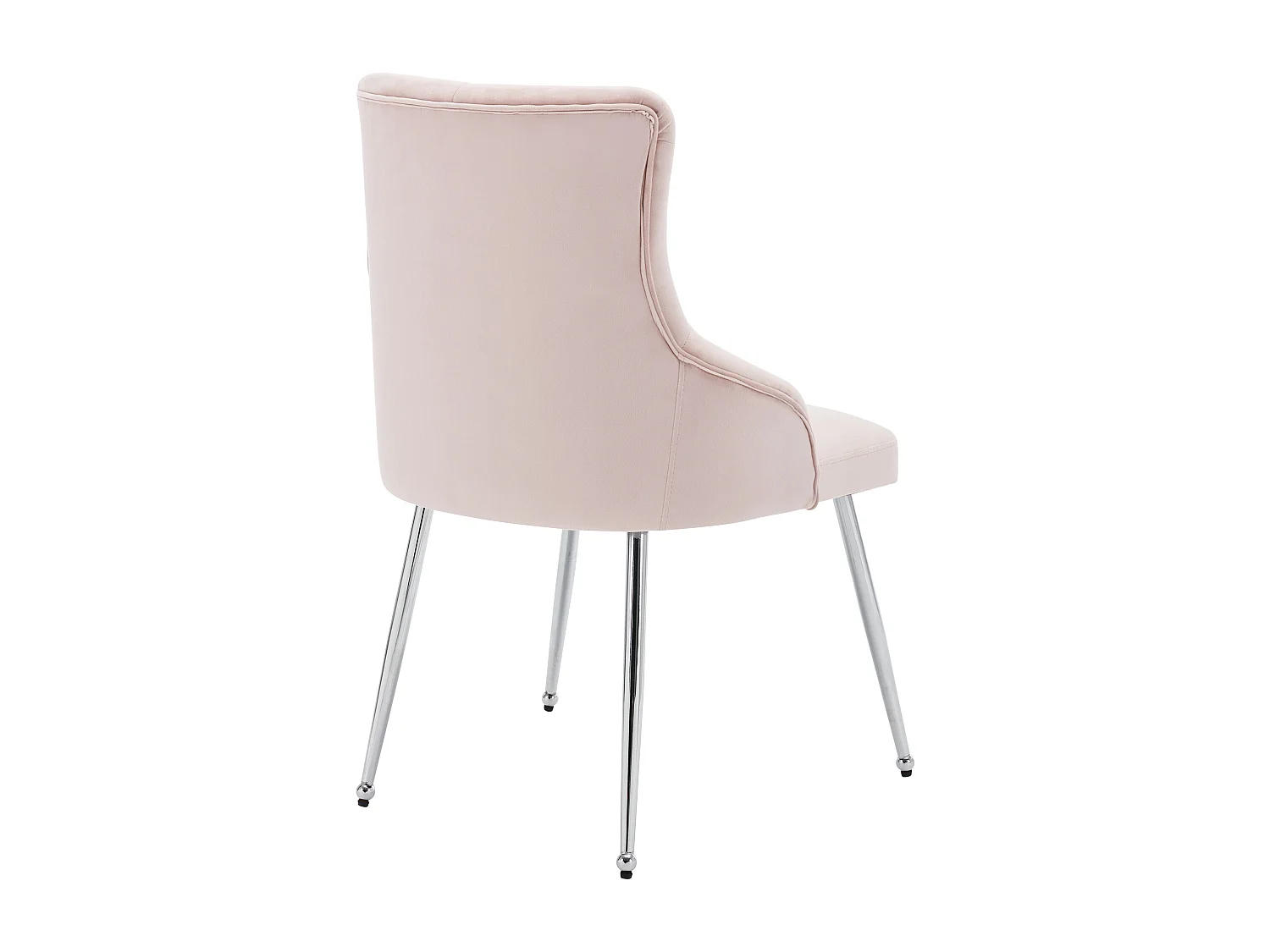 Set van 4 fluwelen gestoffeerde stoelen met kussen - Roze