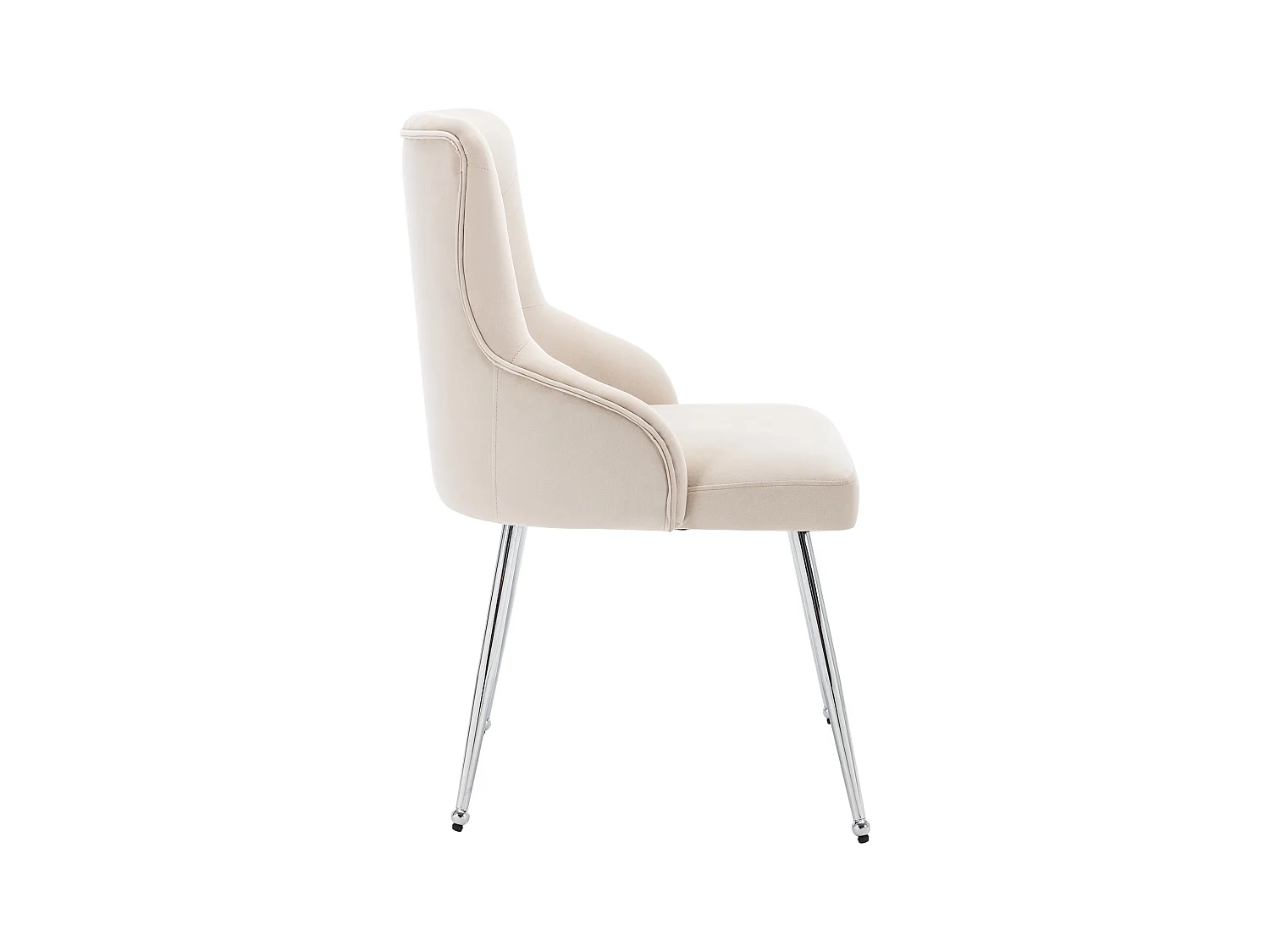 Lot de 6 Chaises rembourrées en velours avec coussin - Beige