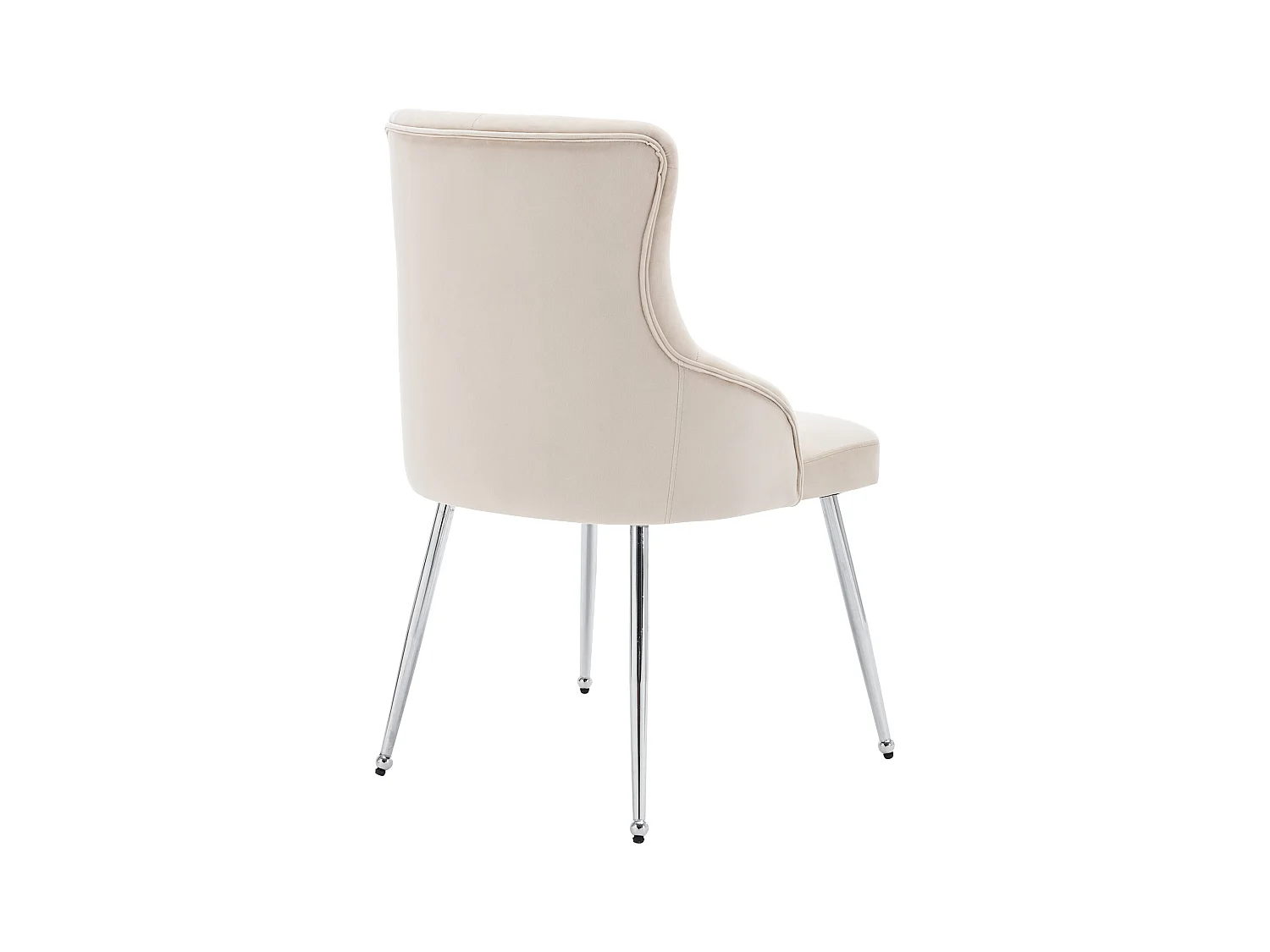 Lot de 6 Chaises rembourrées en velours avec coussin - Beige