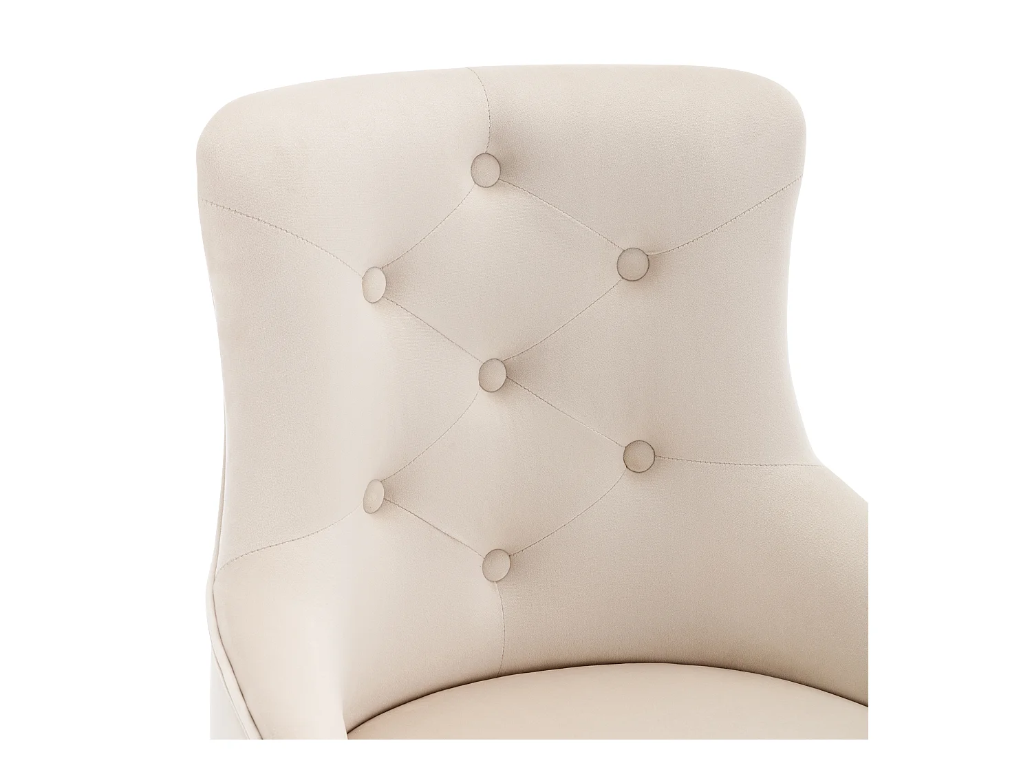 Lot de 6 Chaises rembourrées en velours avec coussin - Beige