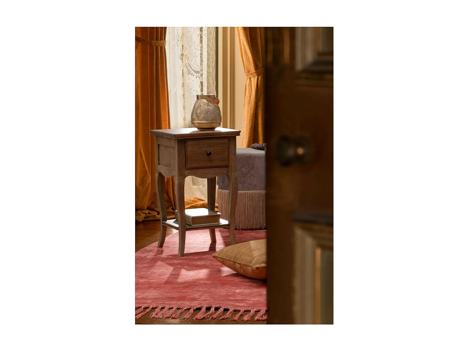 Table de chevet en bois de manguier 1 tiroir 1 tablette - GRACE