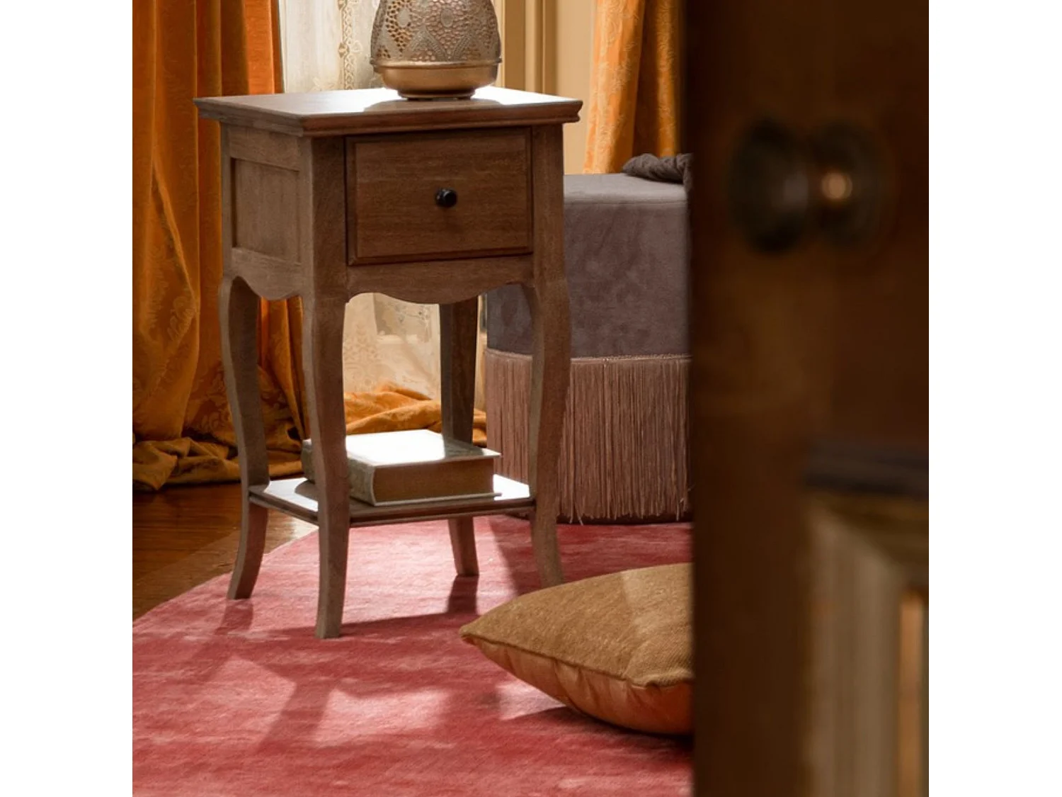 Table de chevet en bois de manguier 1 tiroir 1 tablette - GRACE