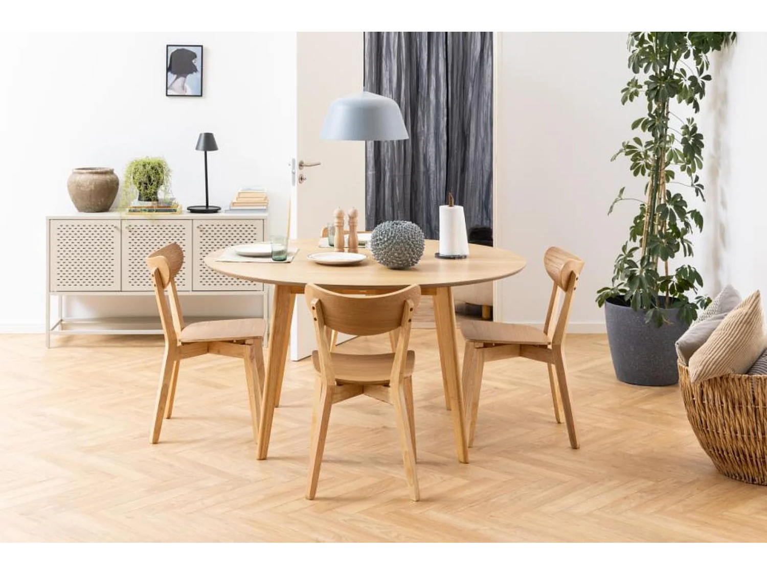 Table à manger ronde en bois 8 places D140 - LETA