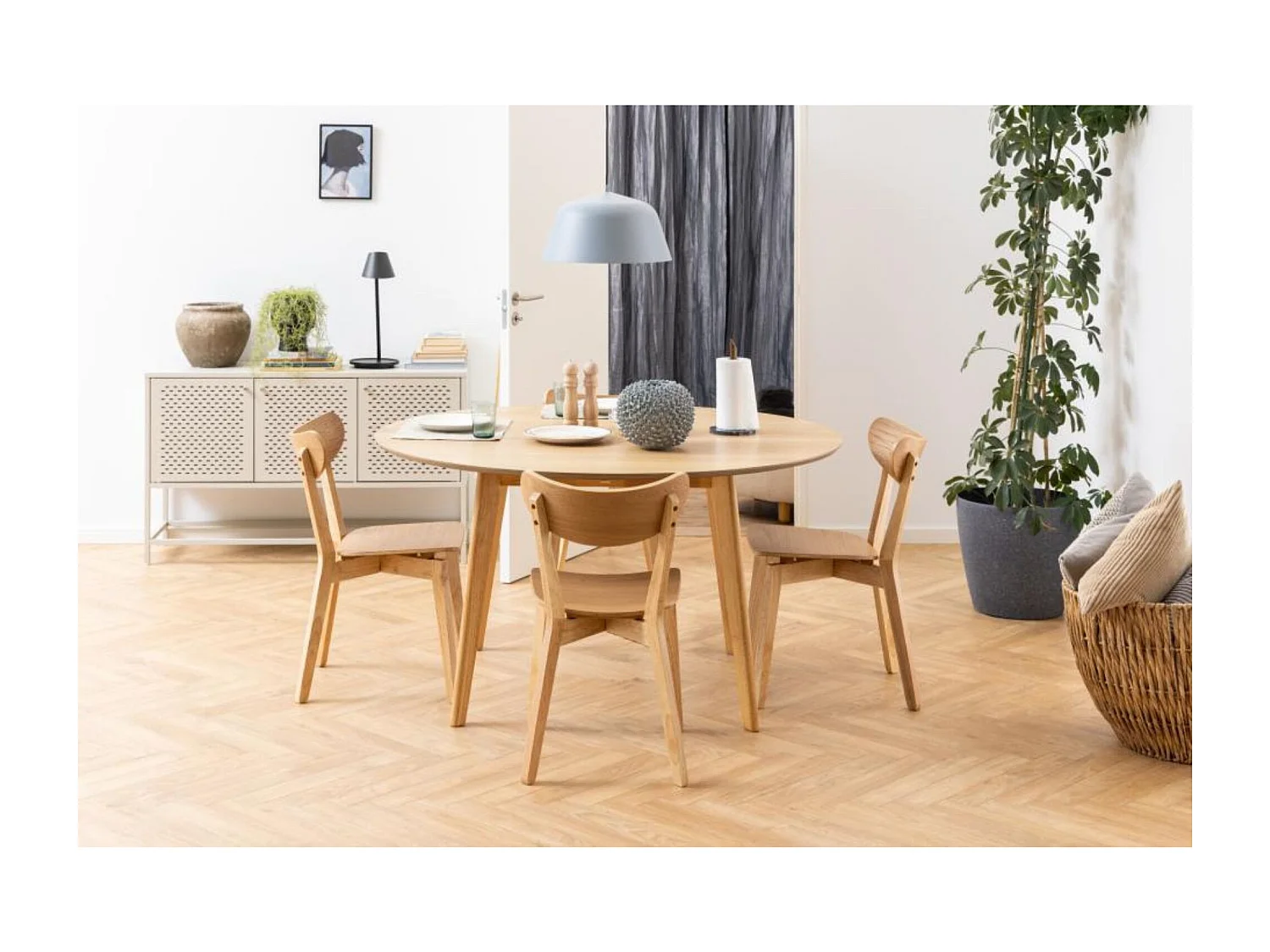 Table à manger ronde en bois 8 places D140 - LETA