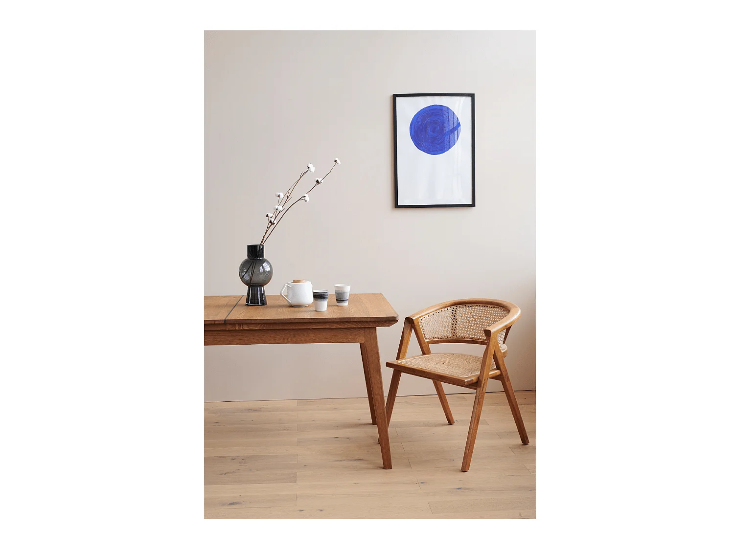 Table à manger extensible en bois massif noir 6/12 places L160/240 - MALLET