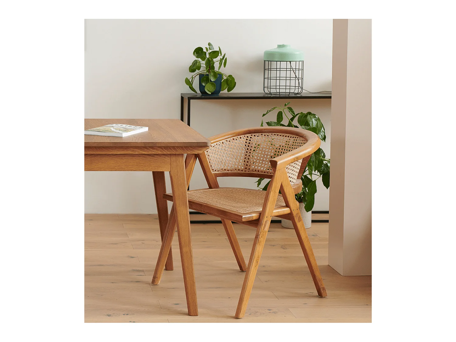 Table à manger extensible en bois massif noir 6/12 places L160/240 - MALLET