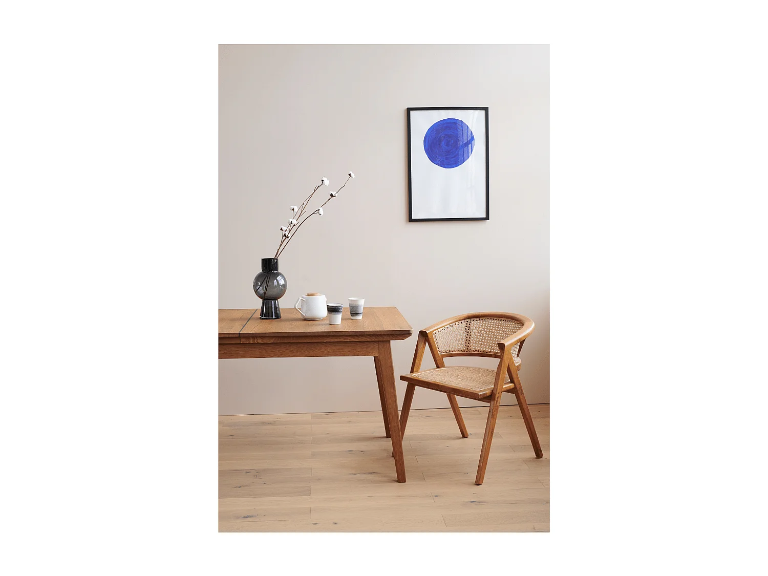 Table à manger extensible en bois massif noir 6/12 places L160/240 - MALLET