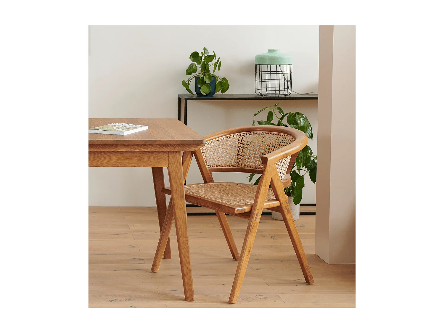 Table à manger extensible en bois massif noir 6/12 places L160/240 - MALLET