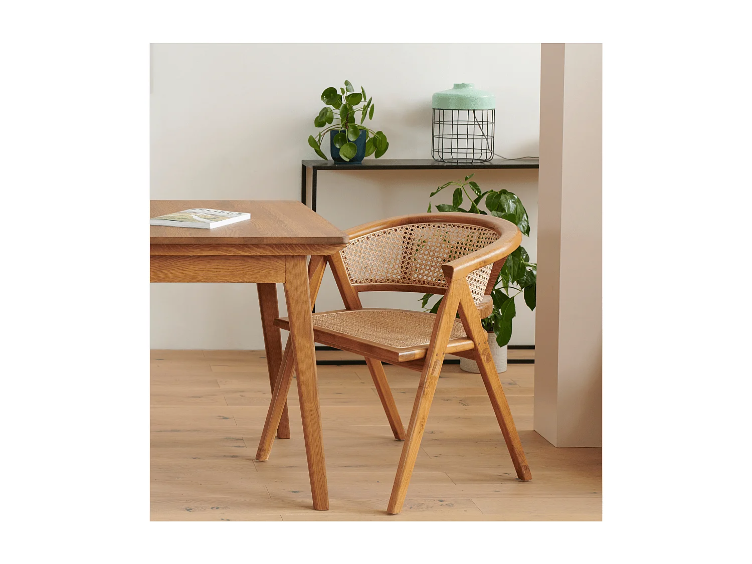 Table à manger extensible en bois massif noir 6/12 places L160/240 - MALLET