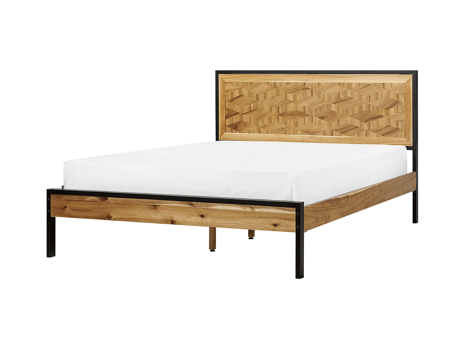 Lit avec sommier ERVILLERS 140 x 200 cm Acacia naturel