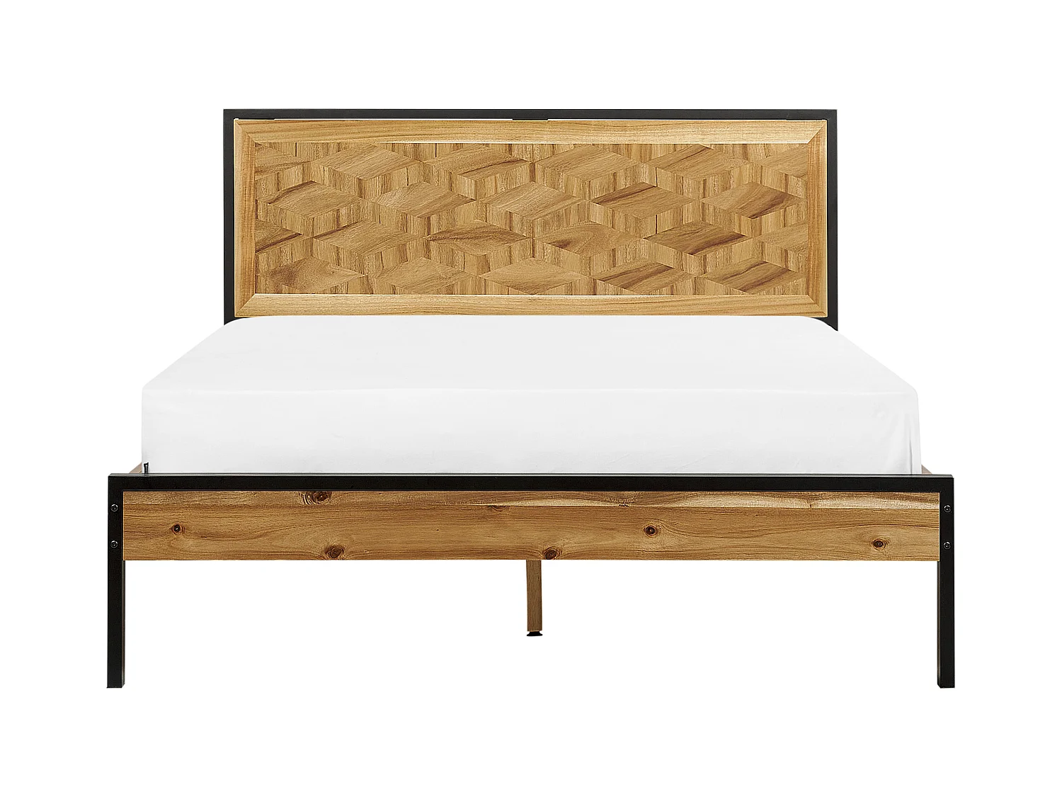 Lit avec sommier ERVILLERS 140 x 200 cm Acacia naturel