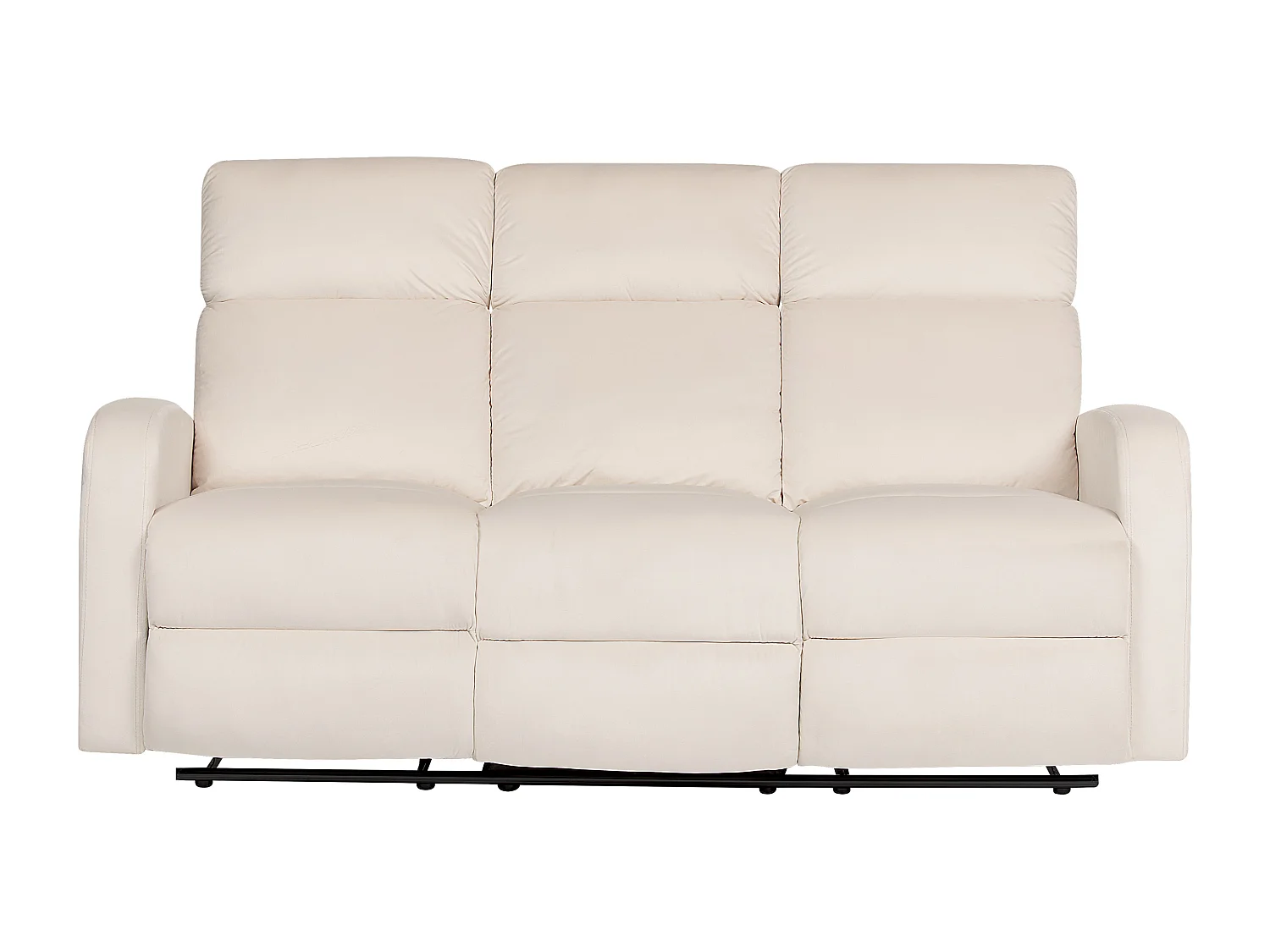 Canapé relax électrique 3 places VERDAL Velours Blanc cassé